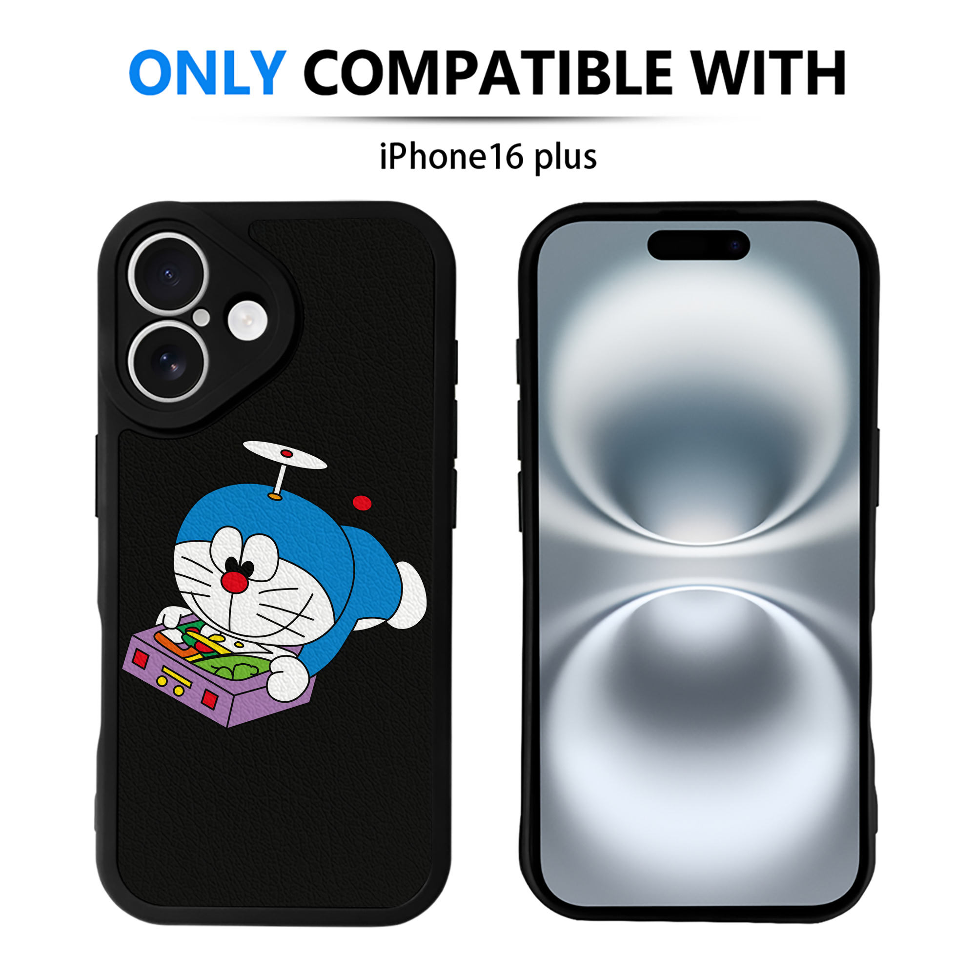 （画像用） ドラえもん Doraemon 【iPhone 16シリーズ対応】シリコンスマホケース（レザー調） 材質：シリコン
